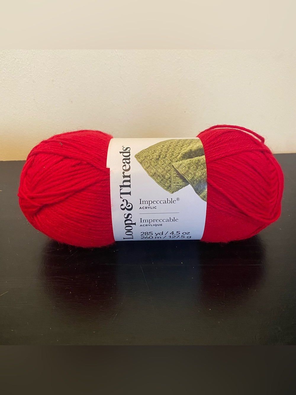 Loops & Threads Yarn Skein Impeccable Acrylic Red Hot 285 Yards